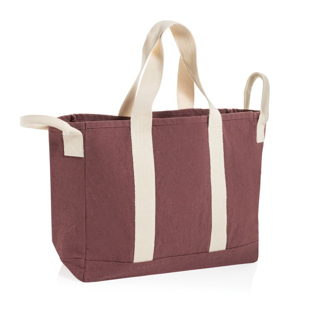 BEAU AWARE™ Strandtasche aus 400gr/m² recyceltem Canvas - maroon-389