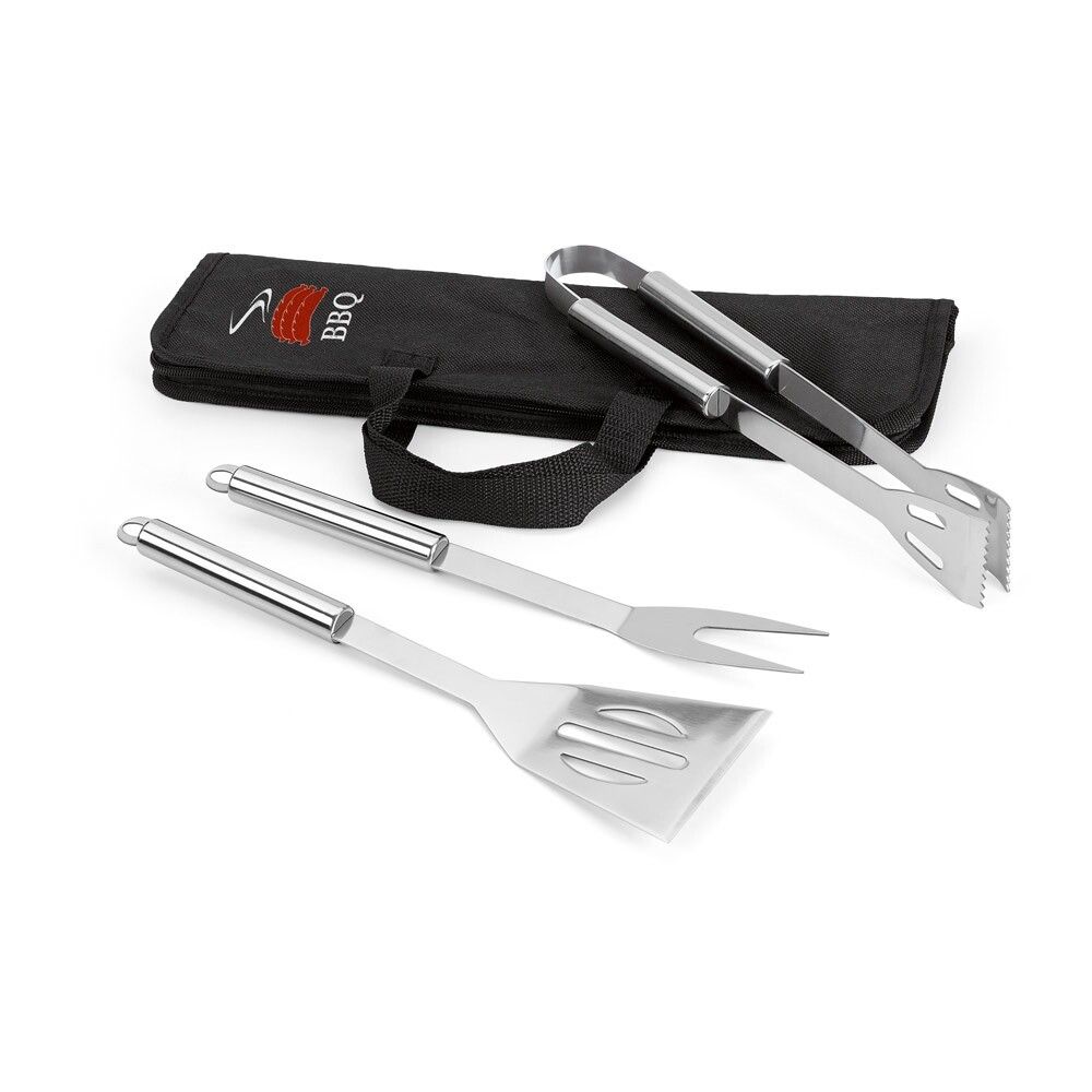 SOARES Grill - Set aus Edelstahl 3-teilig bestehend - schwarz-834