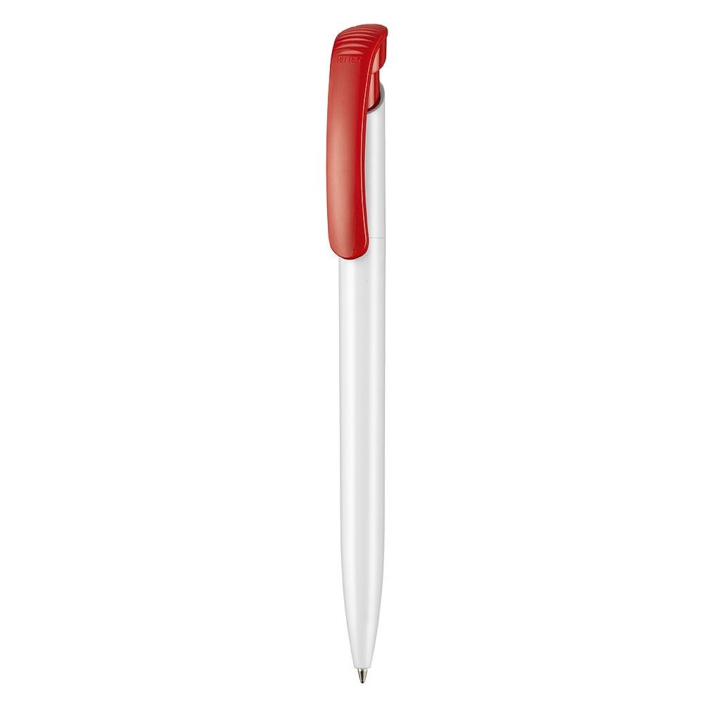 Kugelschreiber CLEAR SHINY - weiss - signal-rot-22