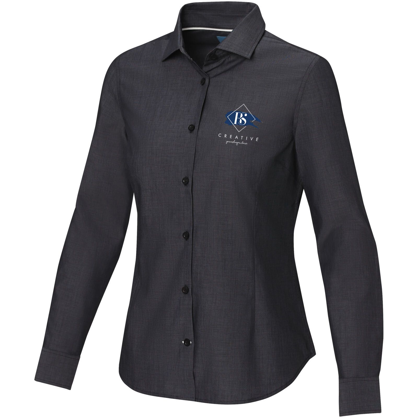Cuprite Langarm Shirt aus Bio-Baumwolle für Damen - schwarz - L-511