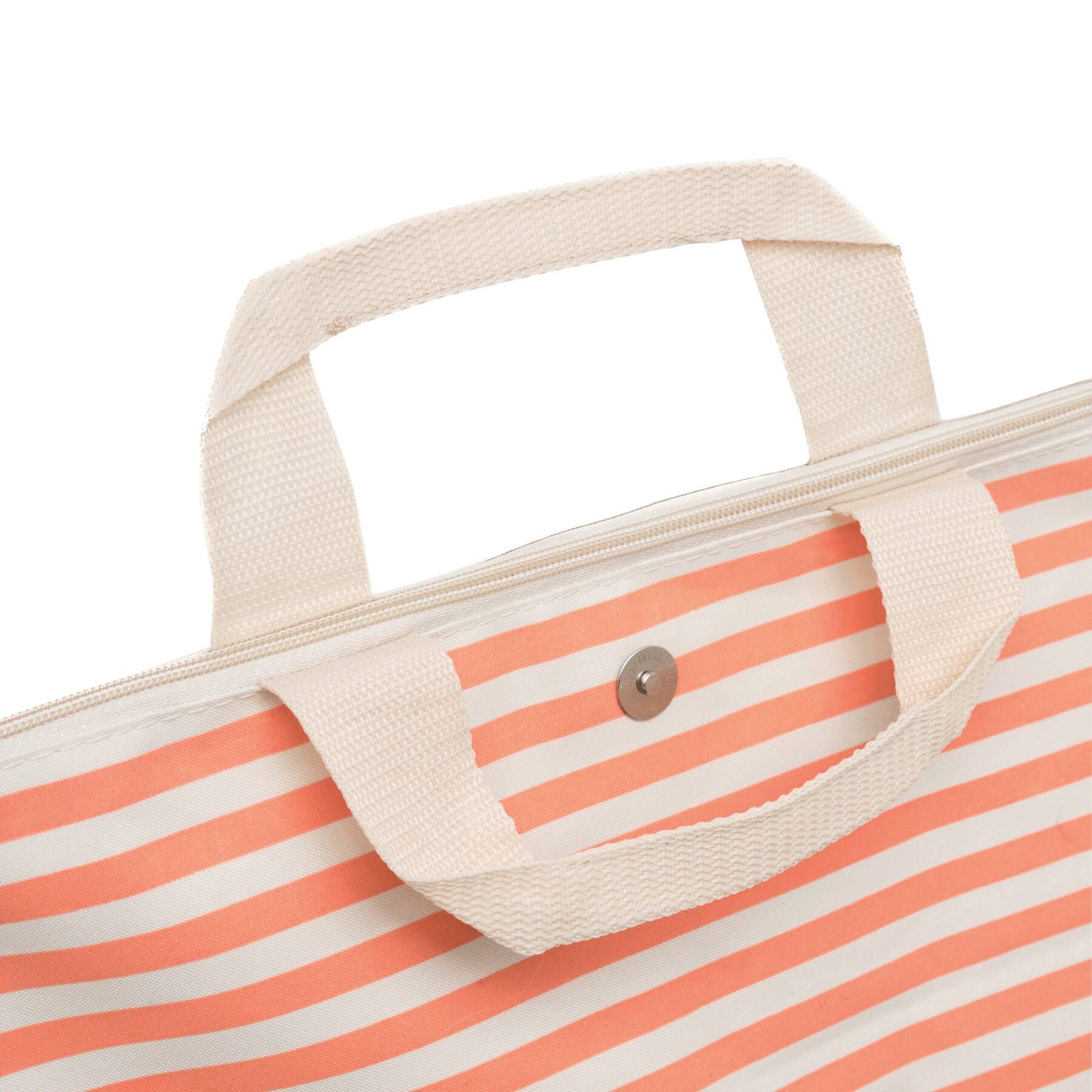 Strandtasche JUIST - beige - rot-859