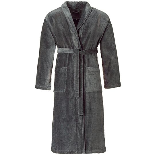 Velours Bademantel Feeling / Schalkragen - flanell-787