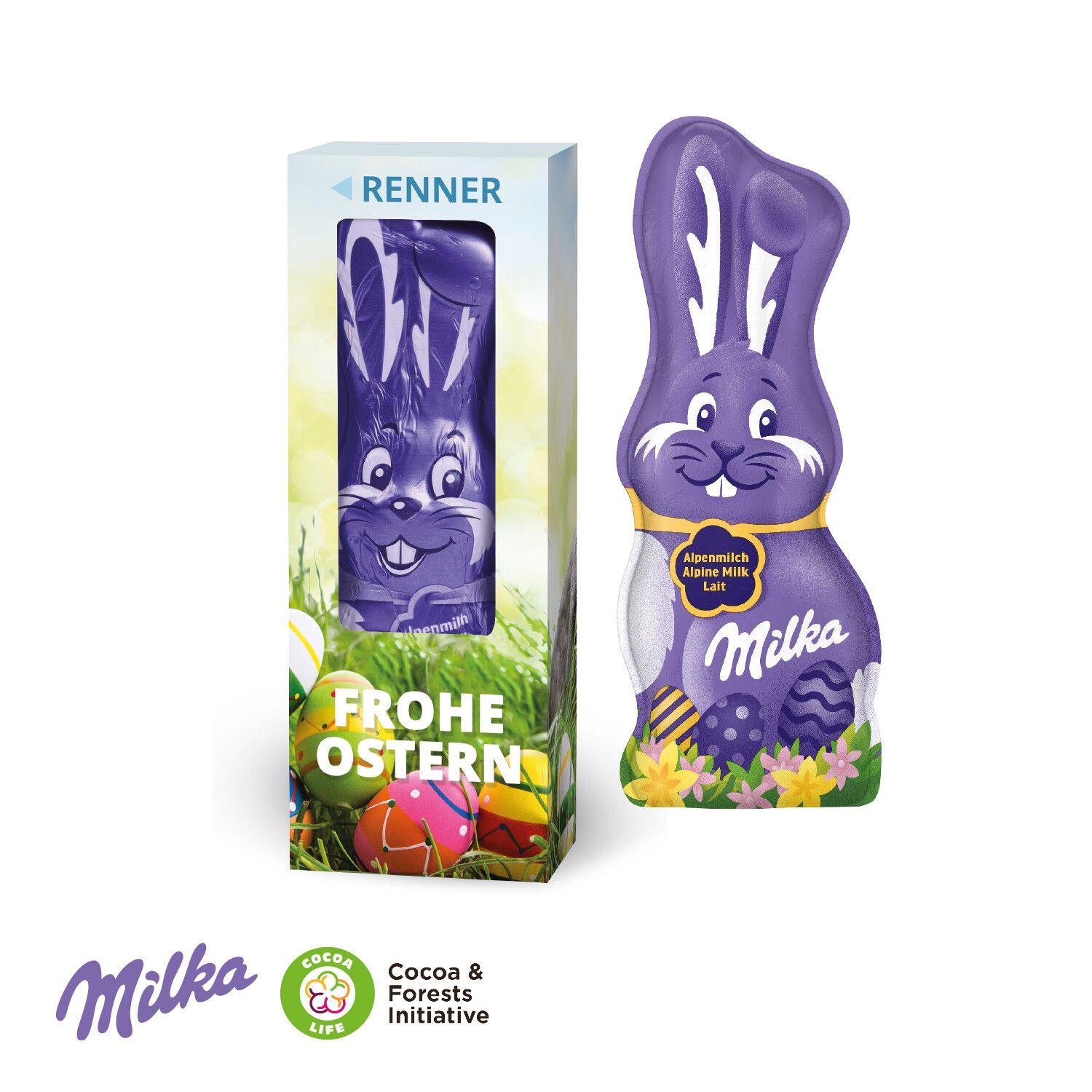 Milka Schmunzelhase in der Werbebox 45g-878