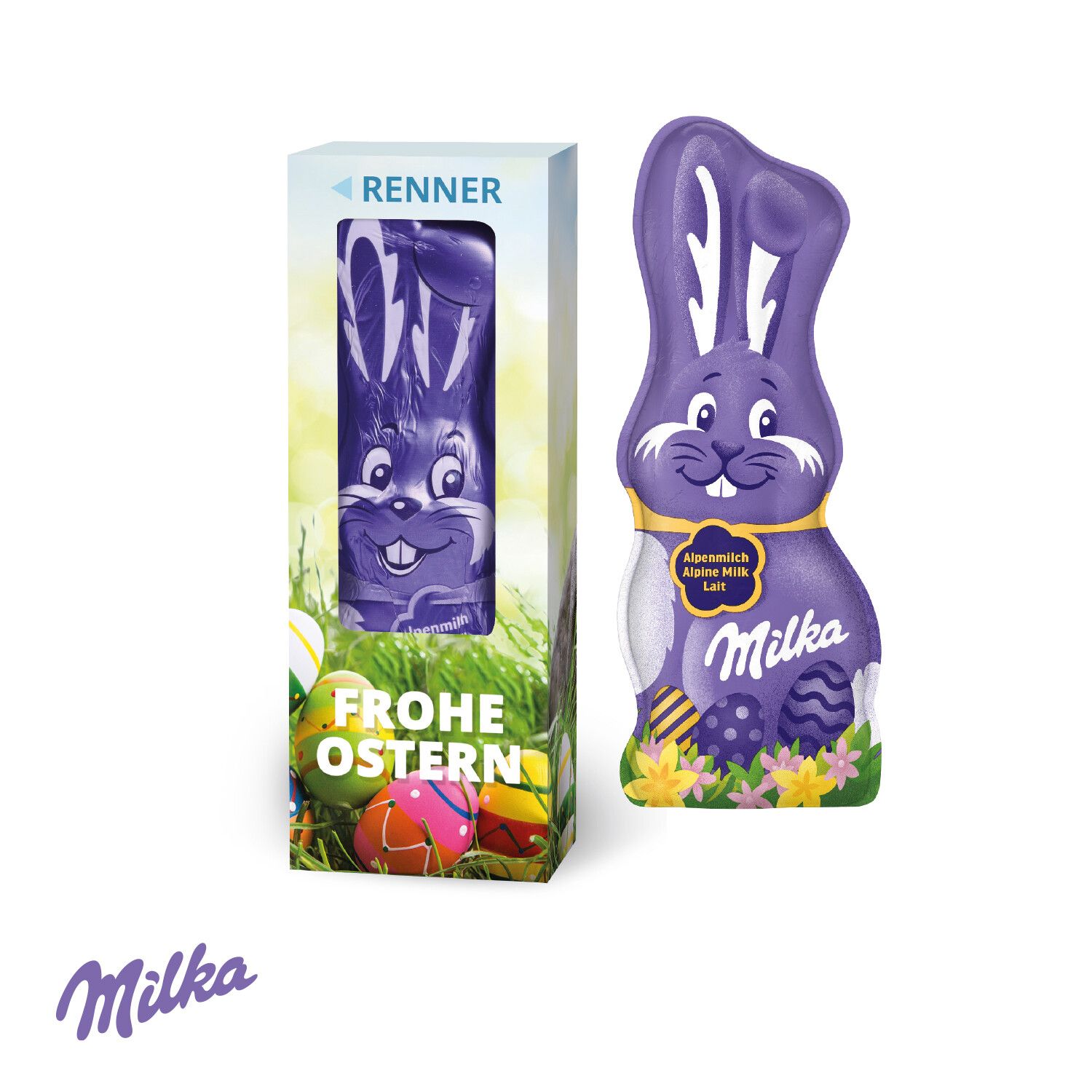 Milka Schmunzelhase in der Werbebox 45g-878