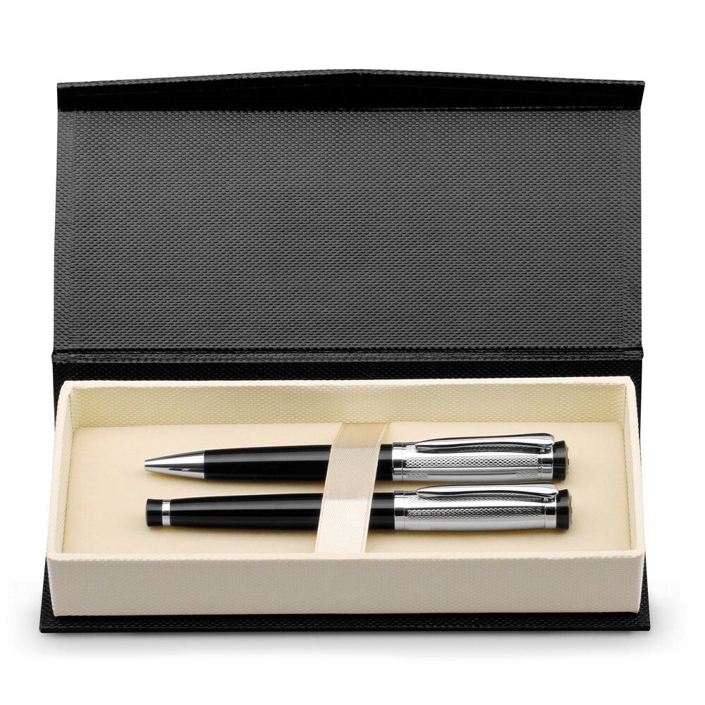 ORLANDO Kugelschreiber- und Rollerset aus Metall mit Clip - silber-835