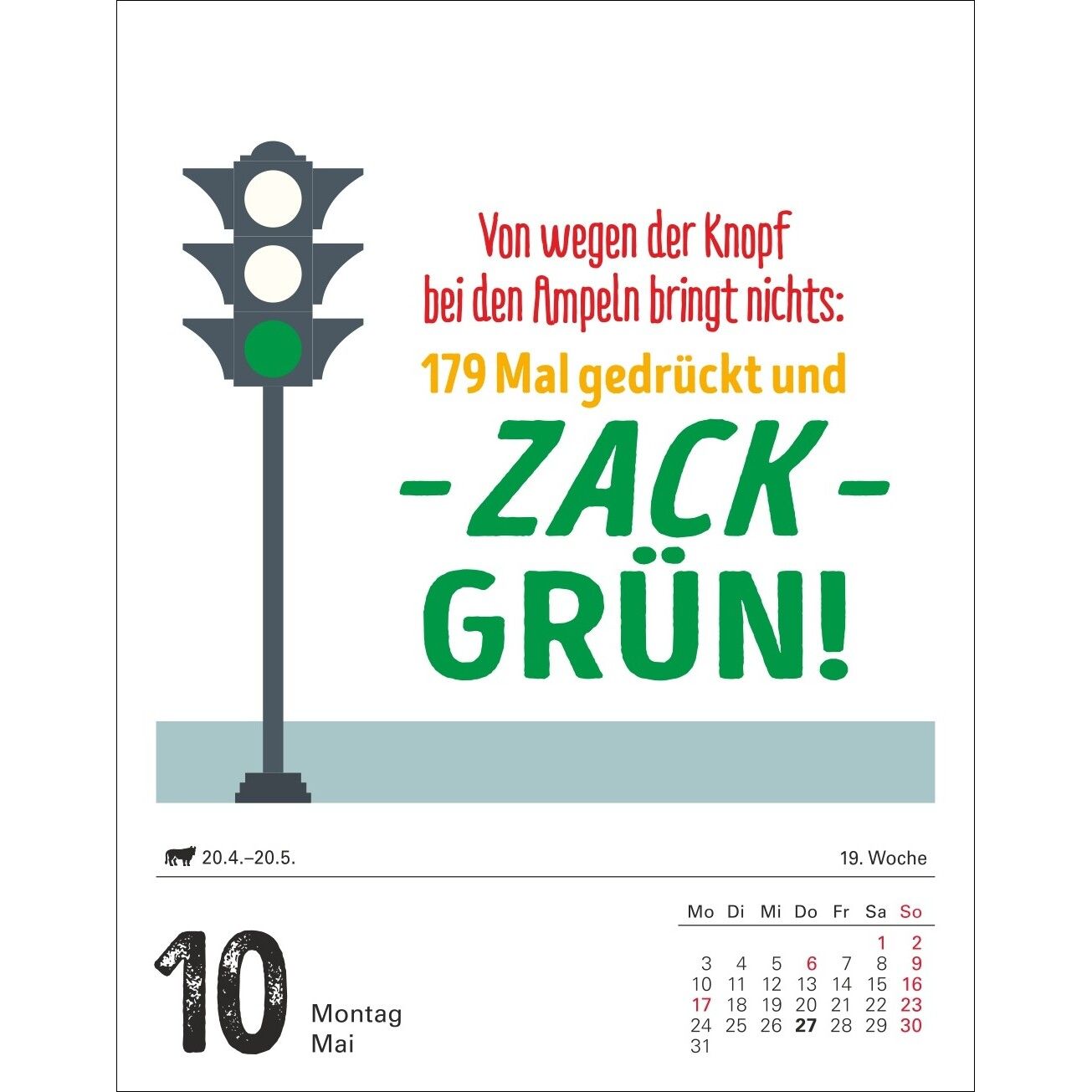 Lange Rede kurzer Gin Tagesabreißkalender-830