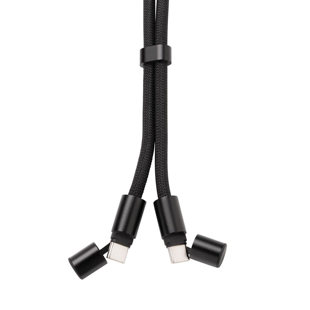 LoopAmp verstellbares 160cm 60W Telefonkabel aus RCS rPET - schwarz-140