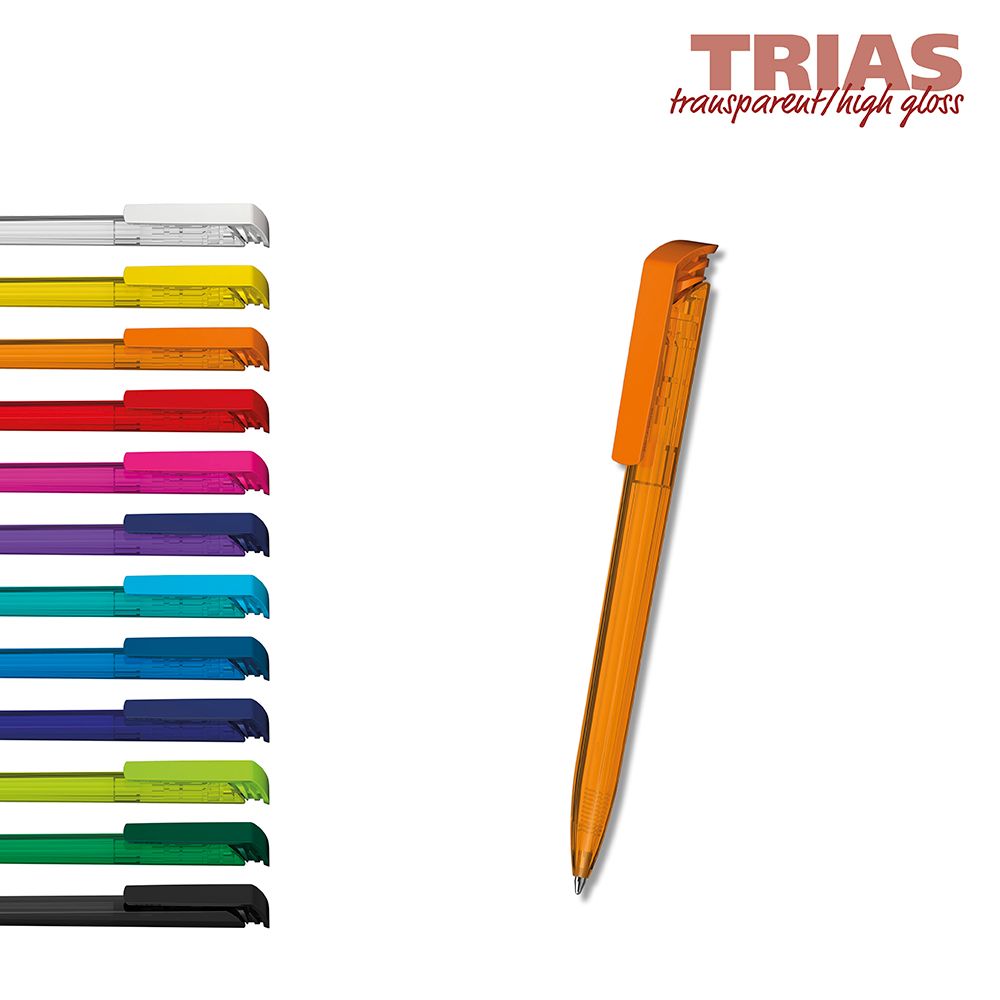 Druckkugelschreiber Trias transparent/high gloss - violett transparent - dunkelblau-350