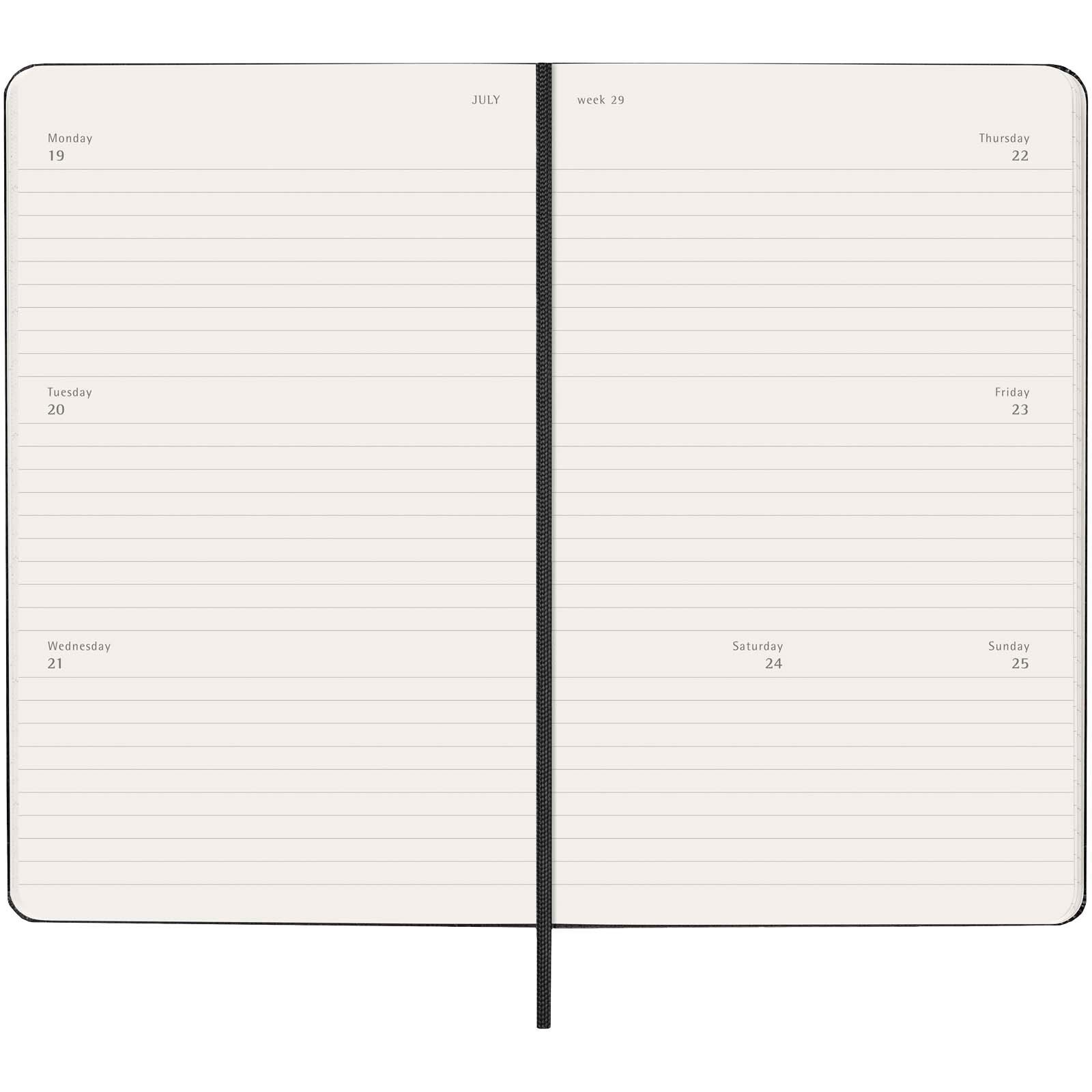 Moleskine Hardcover 12 Monate Wochenkalender L horizontal - schwarz-274