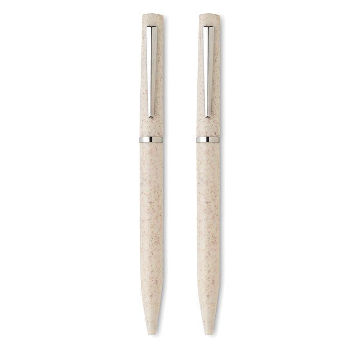 Schreibgeräte-Set Stroh/ABS PEAT - beige-495