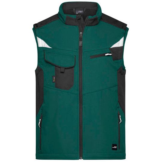 Workwear Softshell Vest -STRONG- für Herren - dark green - black-652