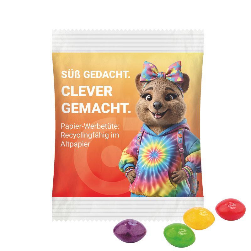 Minitüte 10 g, Folie weiß, Skittles Fruits Kaubonbons-989