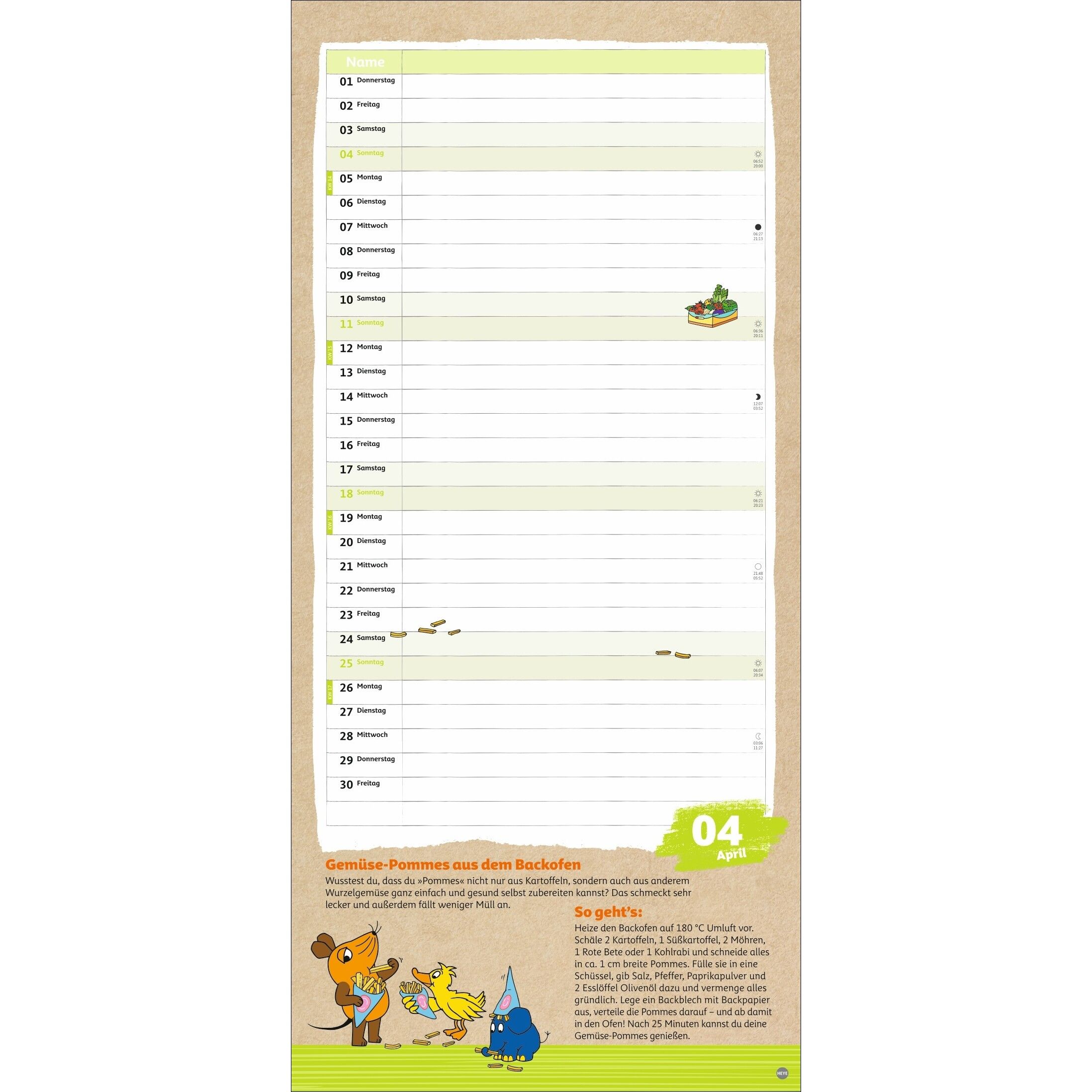 Nachhaltig Planen mit der Maus - Kinder Kalender-336