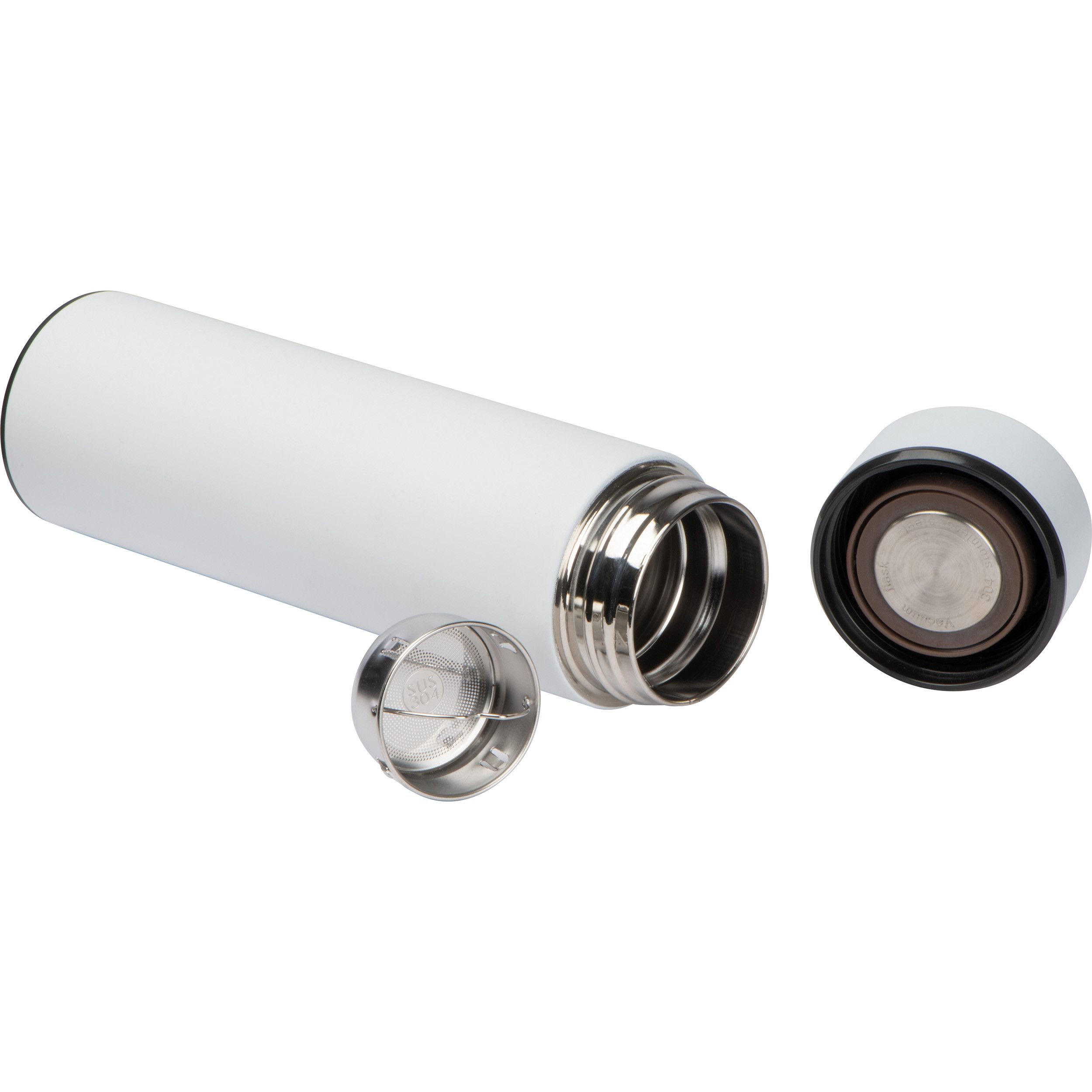 Edelstahlflasche mit LED Temperaturanzeige, 450ml - weiß-390