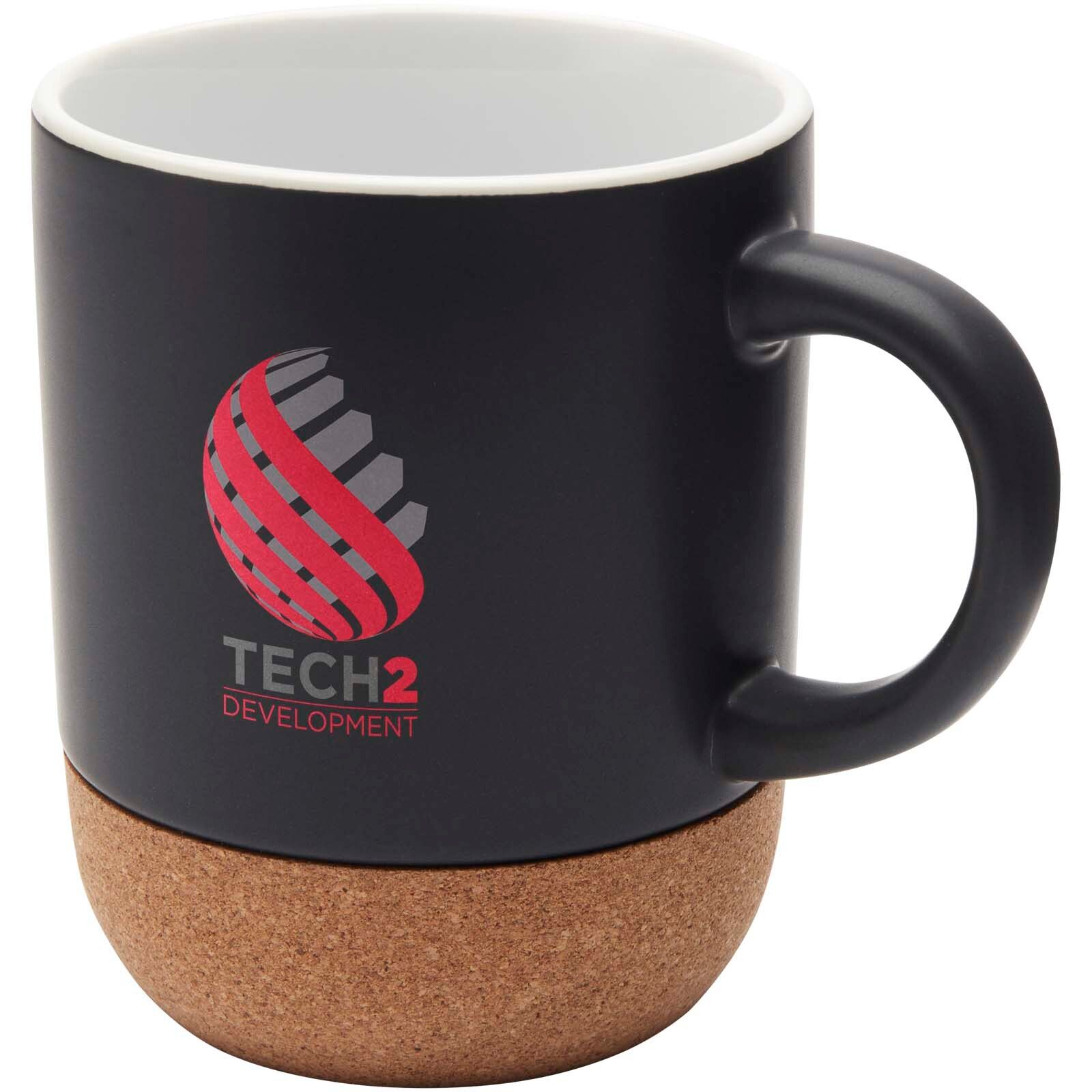 Billie 300 ml Keramiktasse mit Korkdetails  - schwarz-160