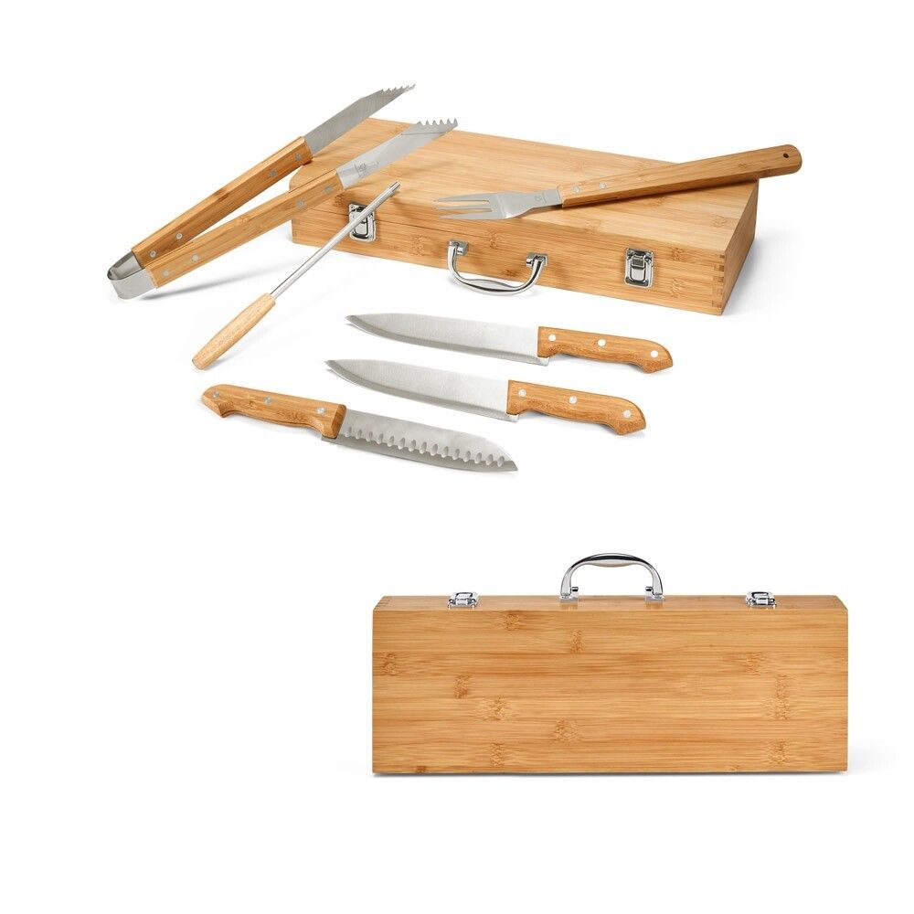 KABSA Grill-Set im Etui aus Bambus - natur-837