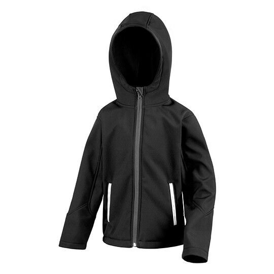 Youth TX Performance Hooded Soft Shell Jacket - black - grey-224