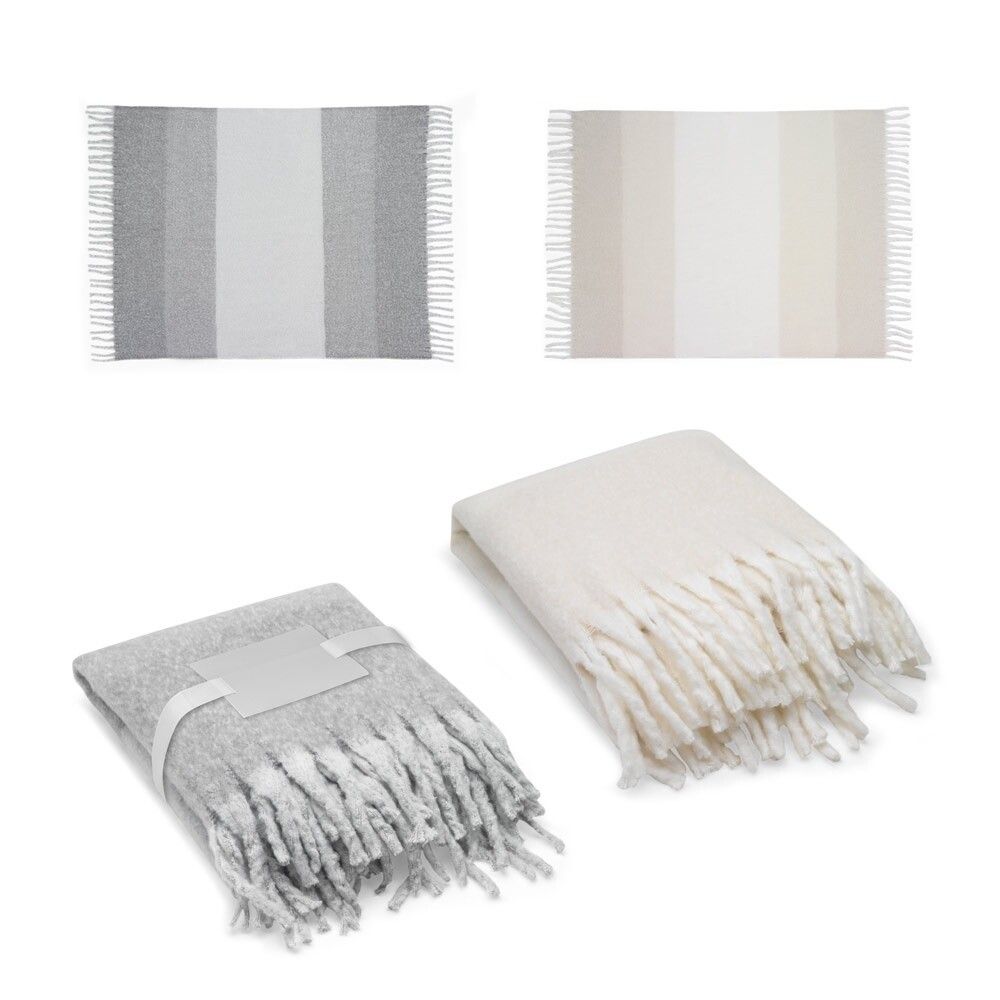 COMFY Decke aus recyceltem Polyester rPET 300 g/m², Mohair-Feeling - grau-886