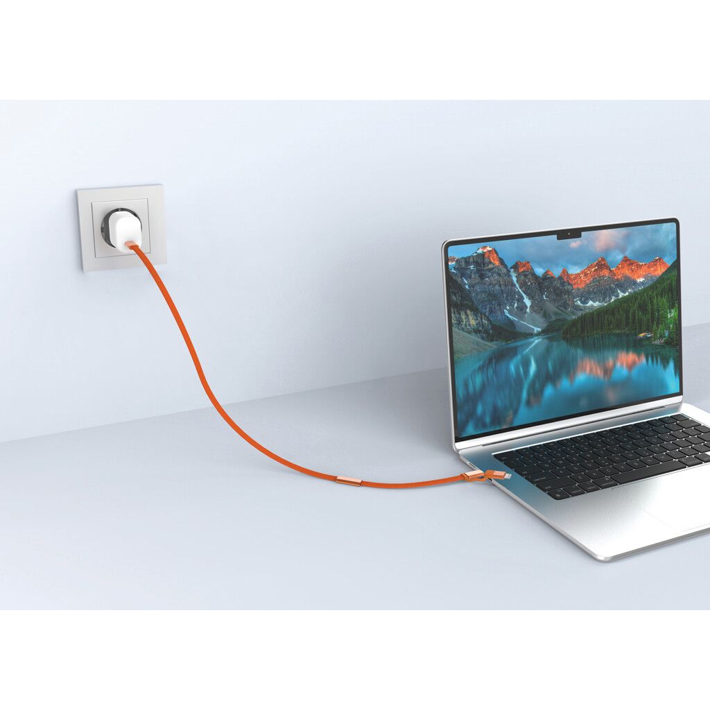 Arc RCS 60W 120cm 2-in-1 Schnellladekabel - orange-799