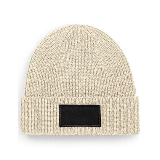 Fashion Patch Beanie - oatmeal - black-887