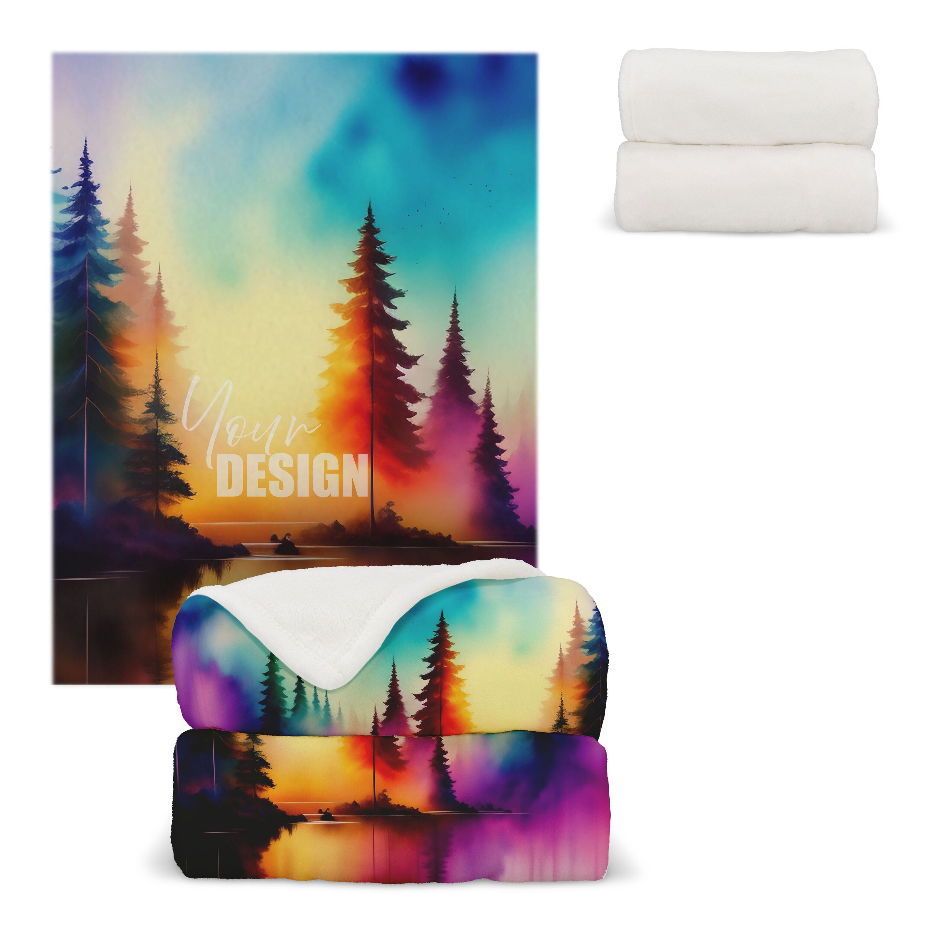 Korallenfleece-Decke OEKO-TEX®  Sublimation 130 x 170 cm 270 g/m² - weiss-176