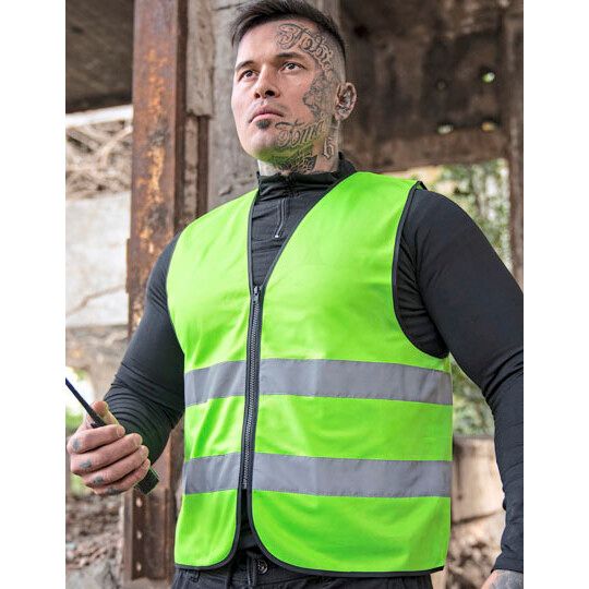 Hi-Vis Safety Vest Cologne With Front Zipper - lime green-455