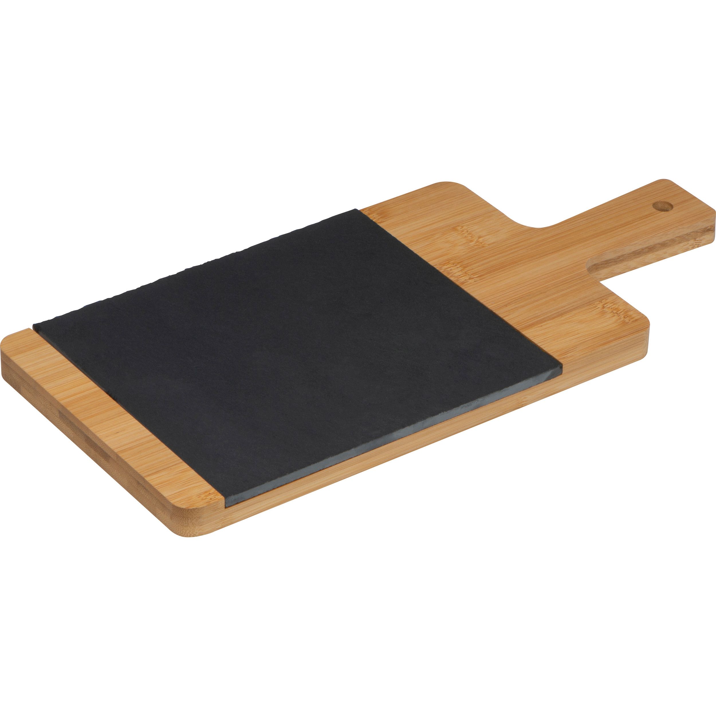 Bambusbrettchen mit Schieferplatte - beige-186