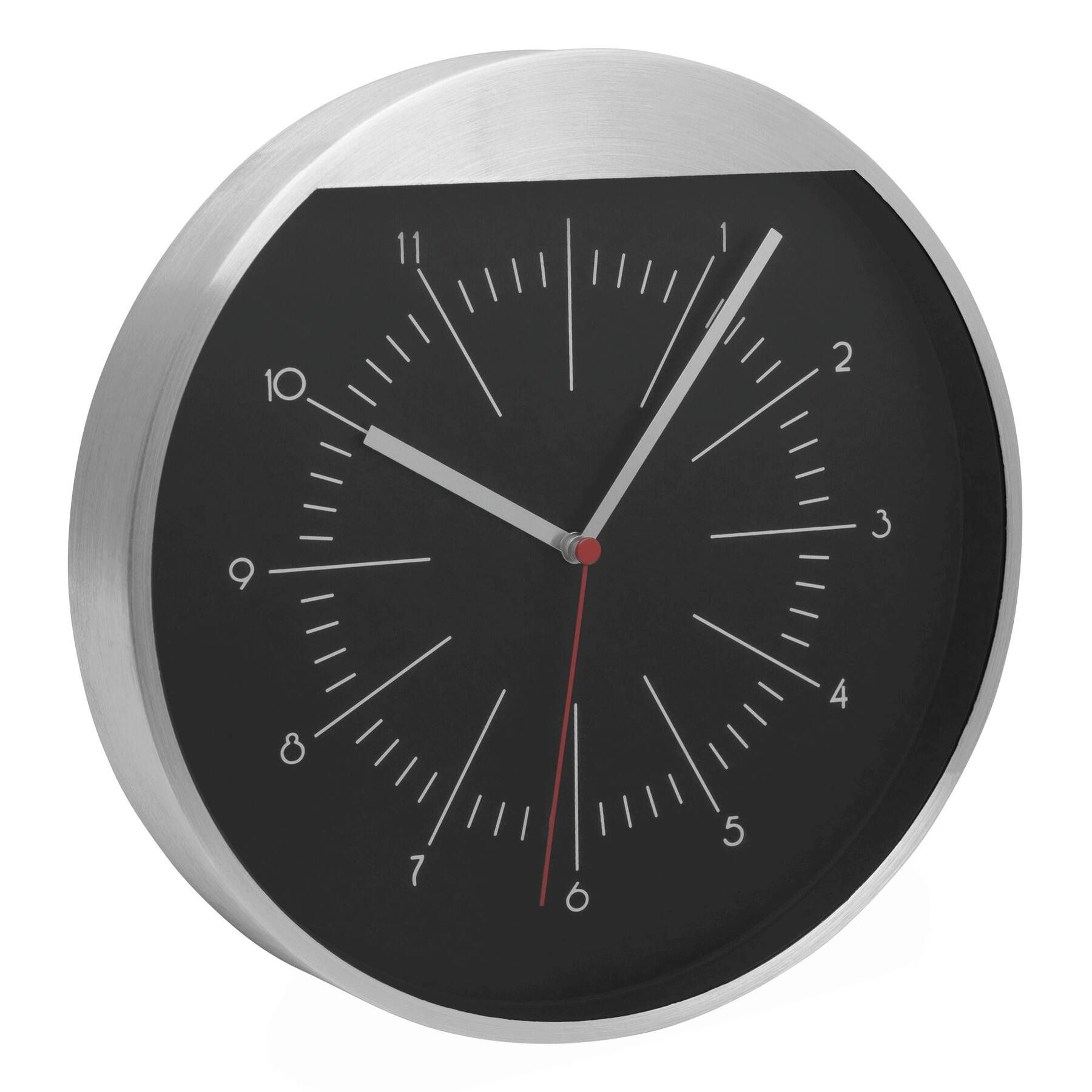 Wanduhr ROUNDABOUT - schwarz - silber-391