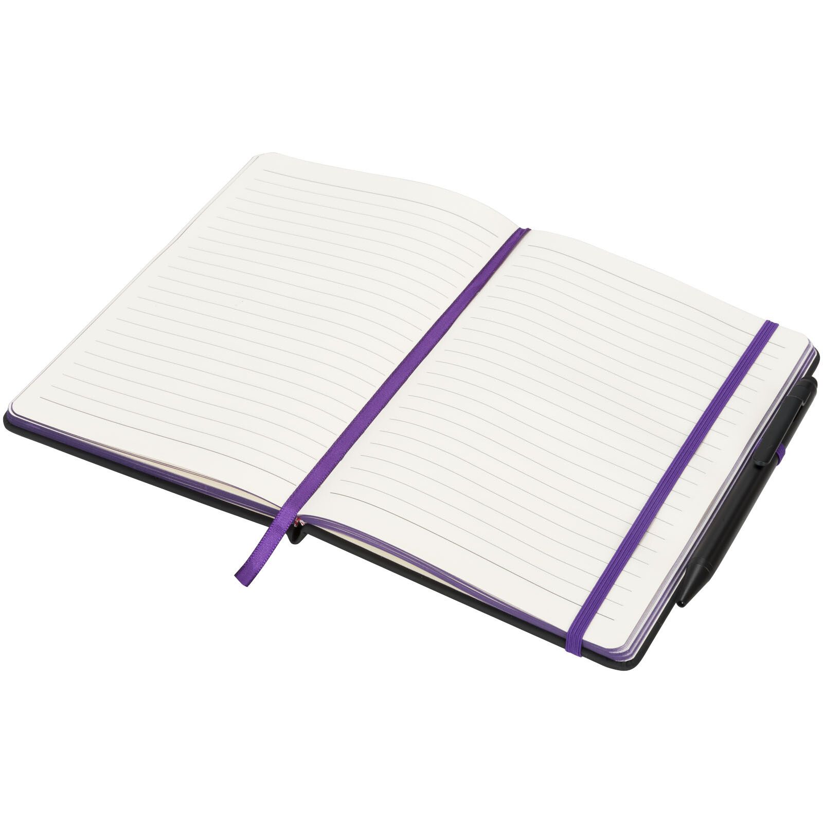 Noir Edge A5 Notizbuch mit farbigem Rand - schwarz -  lila-773