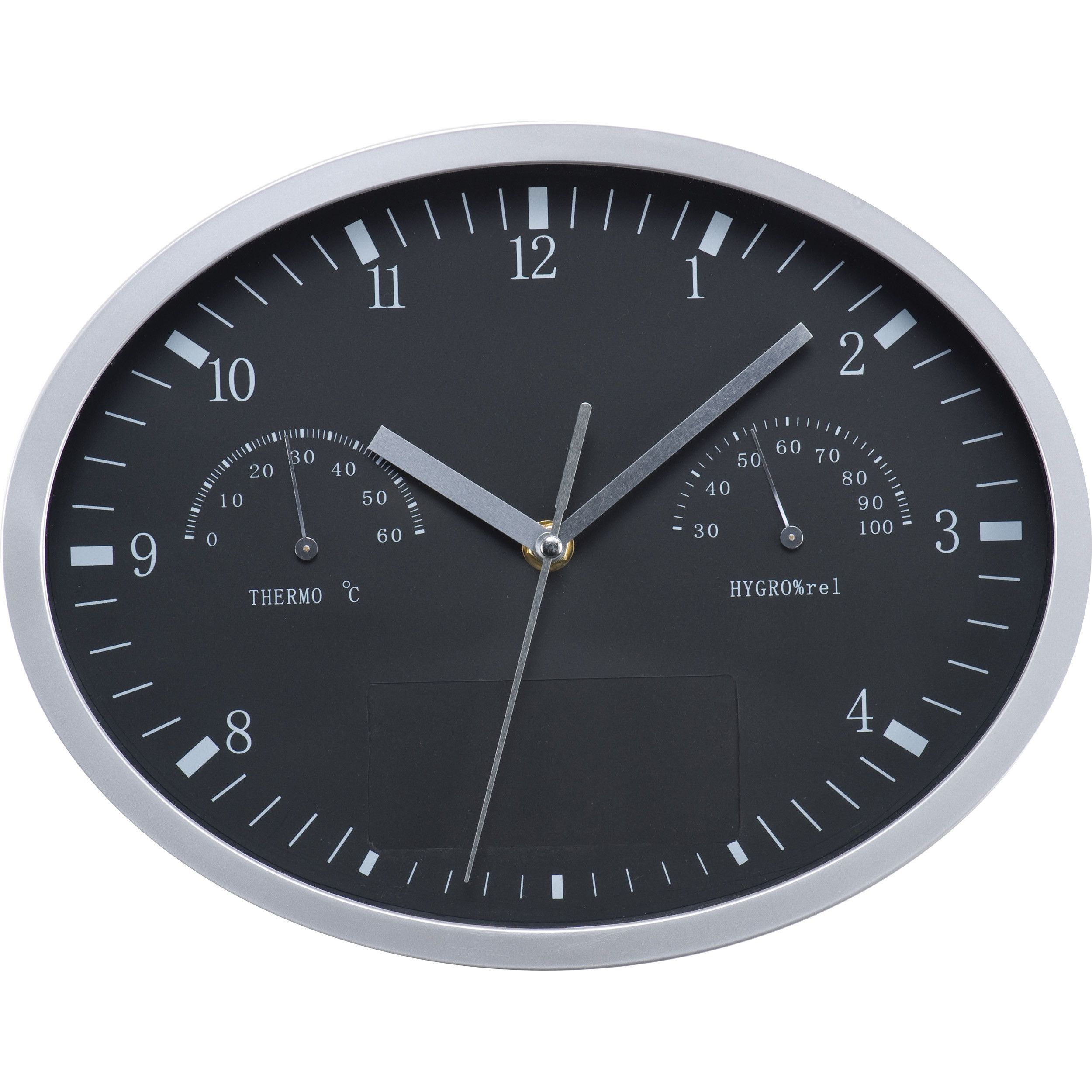 Wanduhr mit Hygro- und Thermometer - schwarz-499