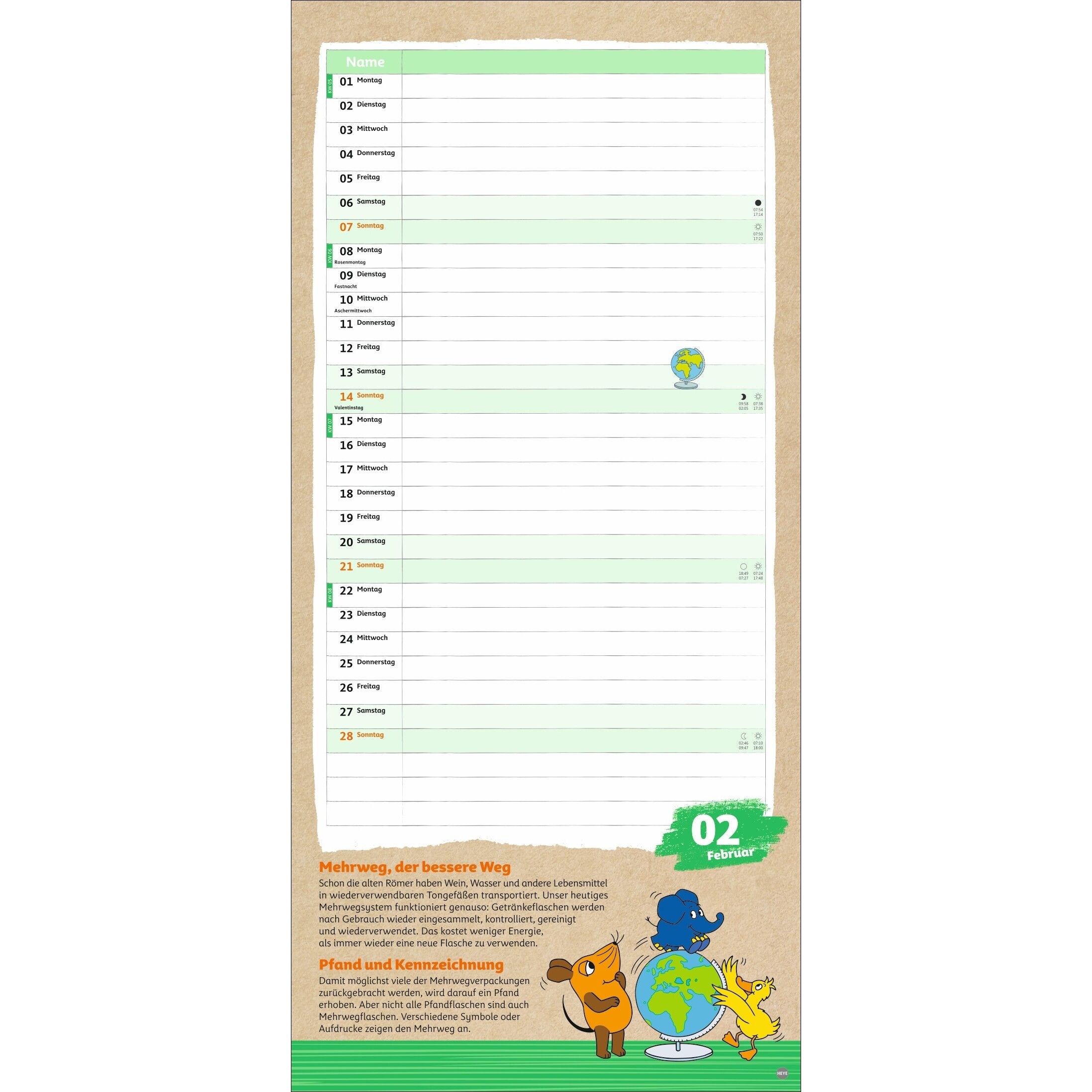 Nachhaltig Planen mit der Maus - Kinder Kalender-685