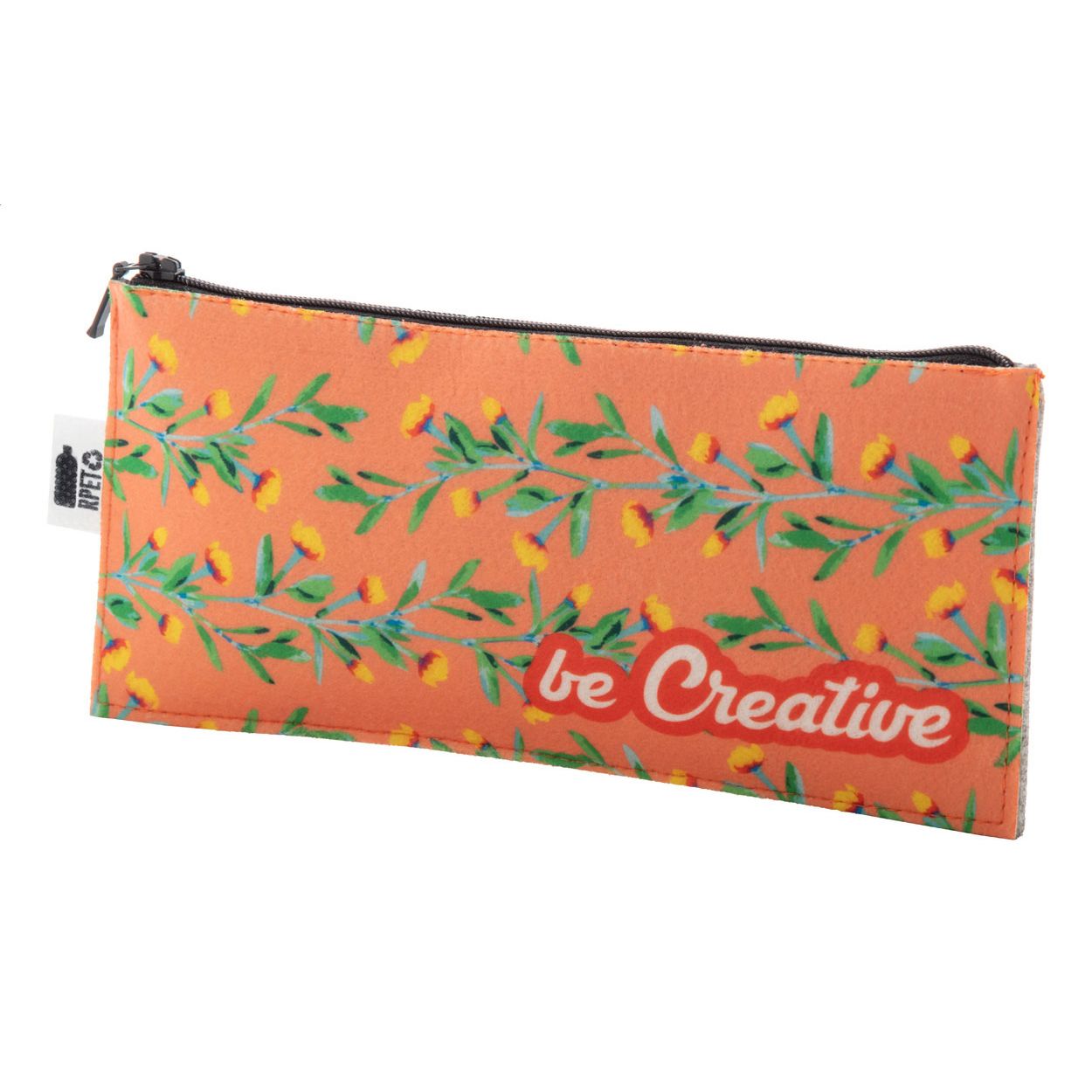CreaFelt Pen Zip individuelle RPET Stiftetasche - weiß - grau-574