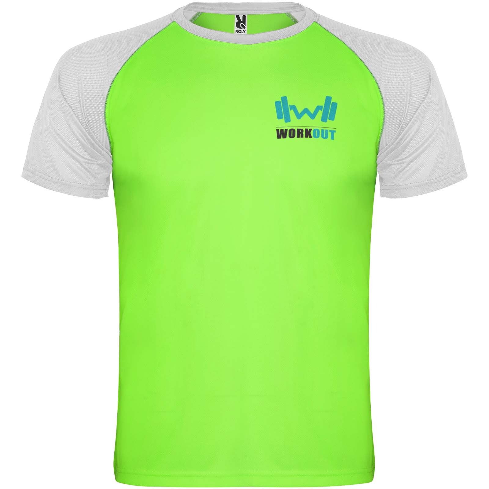Indianapolis Sport T-Shirt für Kinder - fluorgrün -  weiss-432