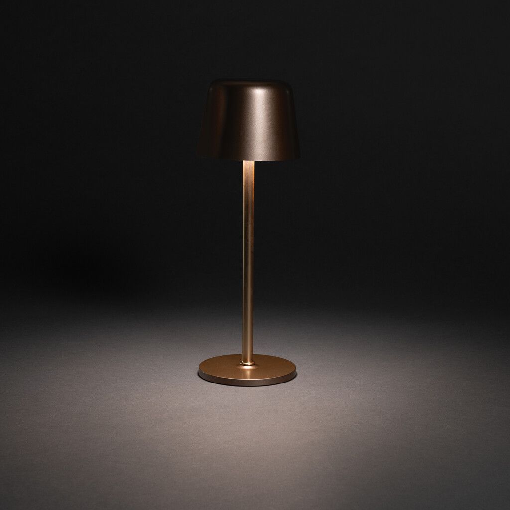 Zenic USB Tischleuchte aus RCS recyceltem Kunststoff - bronze-338
