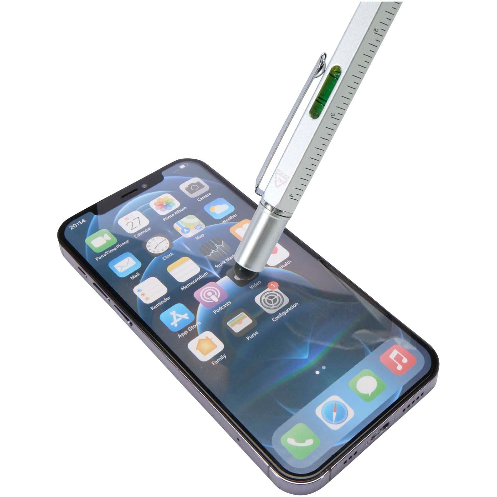 Dora Multifunktionsstift aus recyceltem Aluminium (schwarze Mine) - silber-810