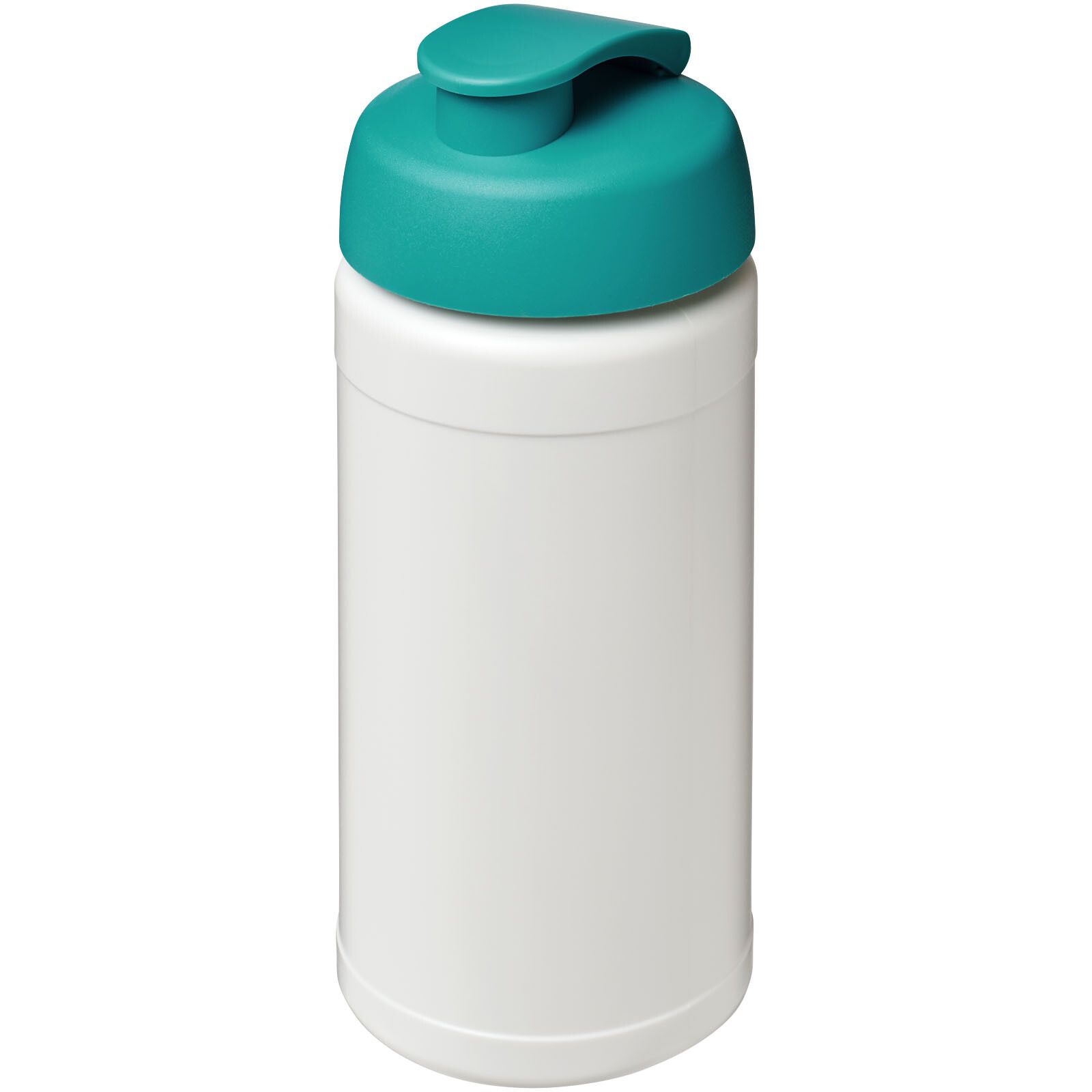 Baseline Plus 500 ml Sportflasche mit Klappdeckel - weiss -  aquablau-677
