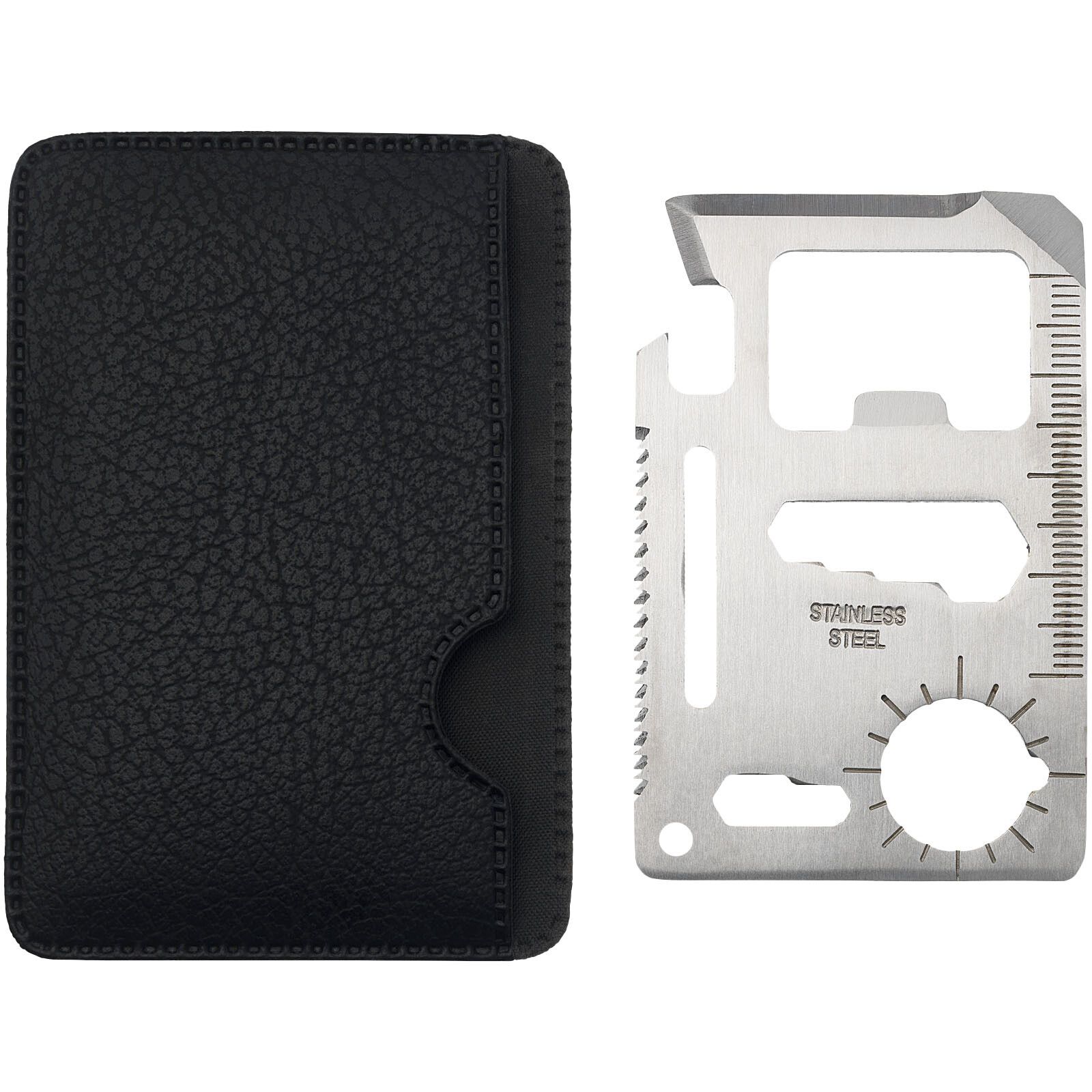 Saki Taschen Werkzeugkarte mit 15 Funktionen - silber -  schwarz-660