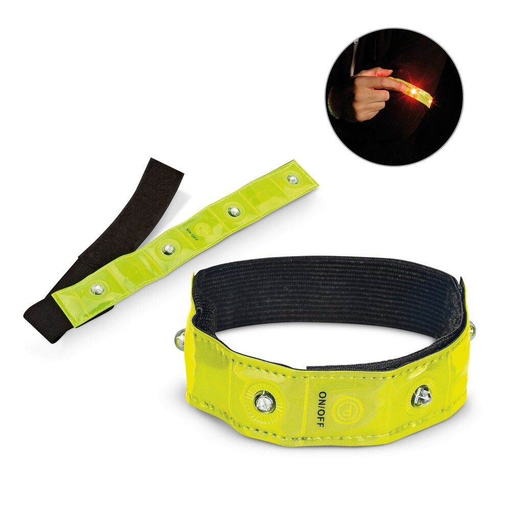 VISIBLE Armband, reflektierend mit 4 roten LEDs - gelb-701