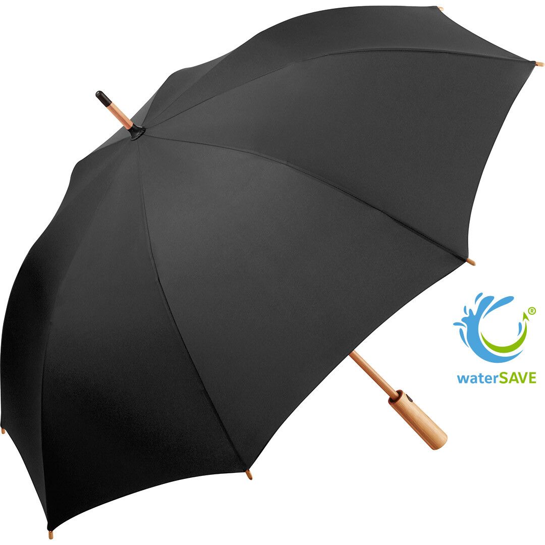AC-Midsize-Bambus-Stockschirm ÖkoBrella mit waterSAVE® Bezug Ø112 cm - schwarz-837