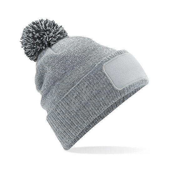 Snowstar® Patch Beanie - heather grey - black-581