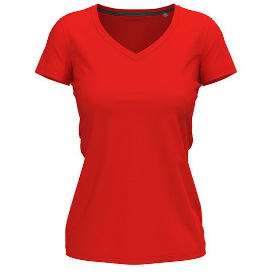 Stretch-T V-Neck Women - scarlet red-169