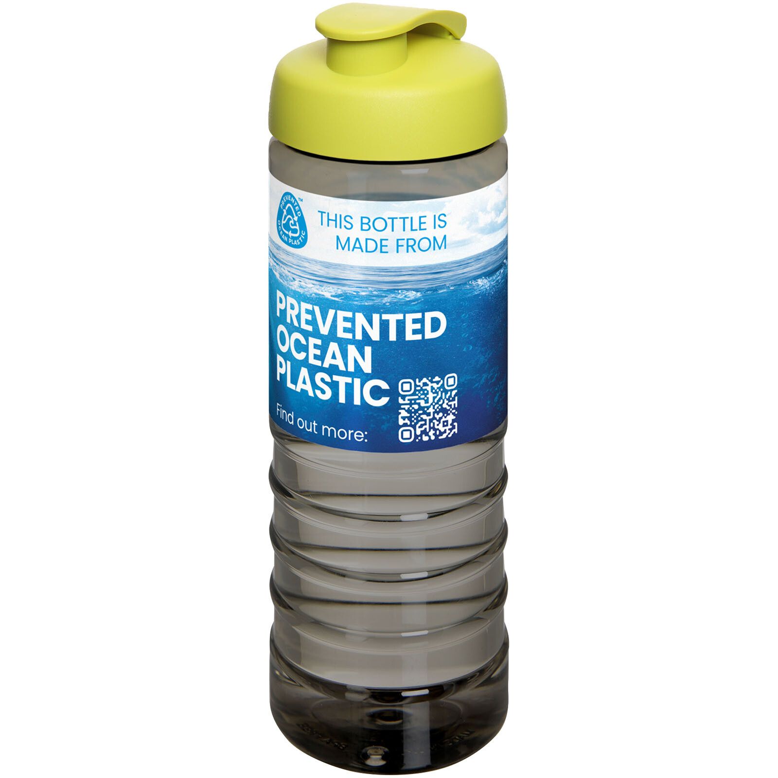 H2O Active Eco Treble 750 ml Sportflasche mit Stülpdeckel - kohle -  limone-850