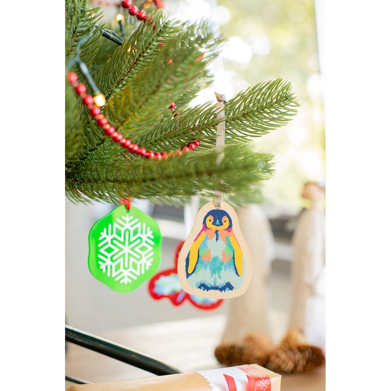 CreaJul Wood Individueller Weihnachtsbaumschmuck - silber-329