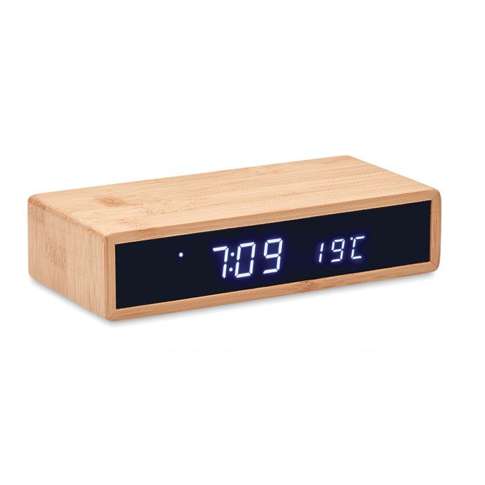 Tischuhr mit Ladestation MORO - holz-88