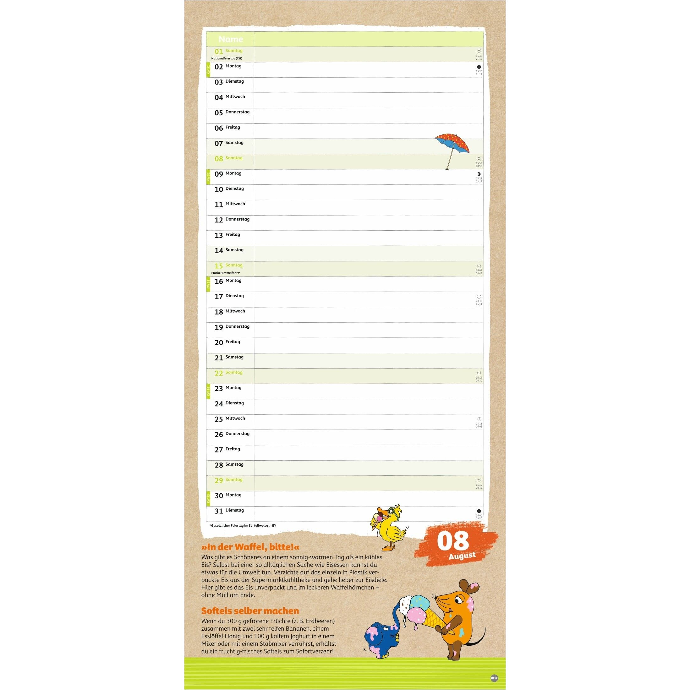 Nachhaltig Planen mit der Maus - Kinder Kalender-203