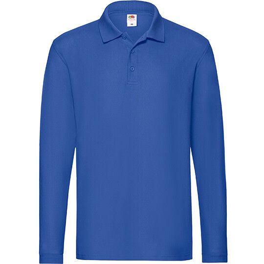 Premium Long Sleeve Polo - royal blue-379