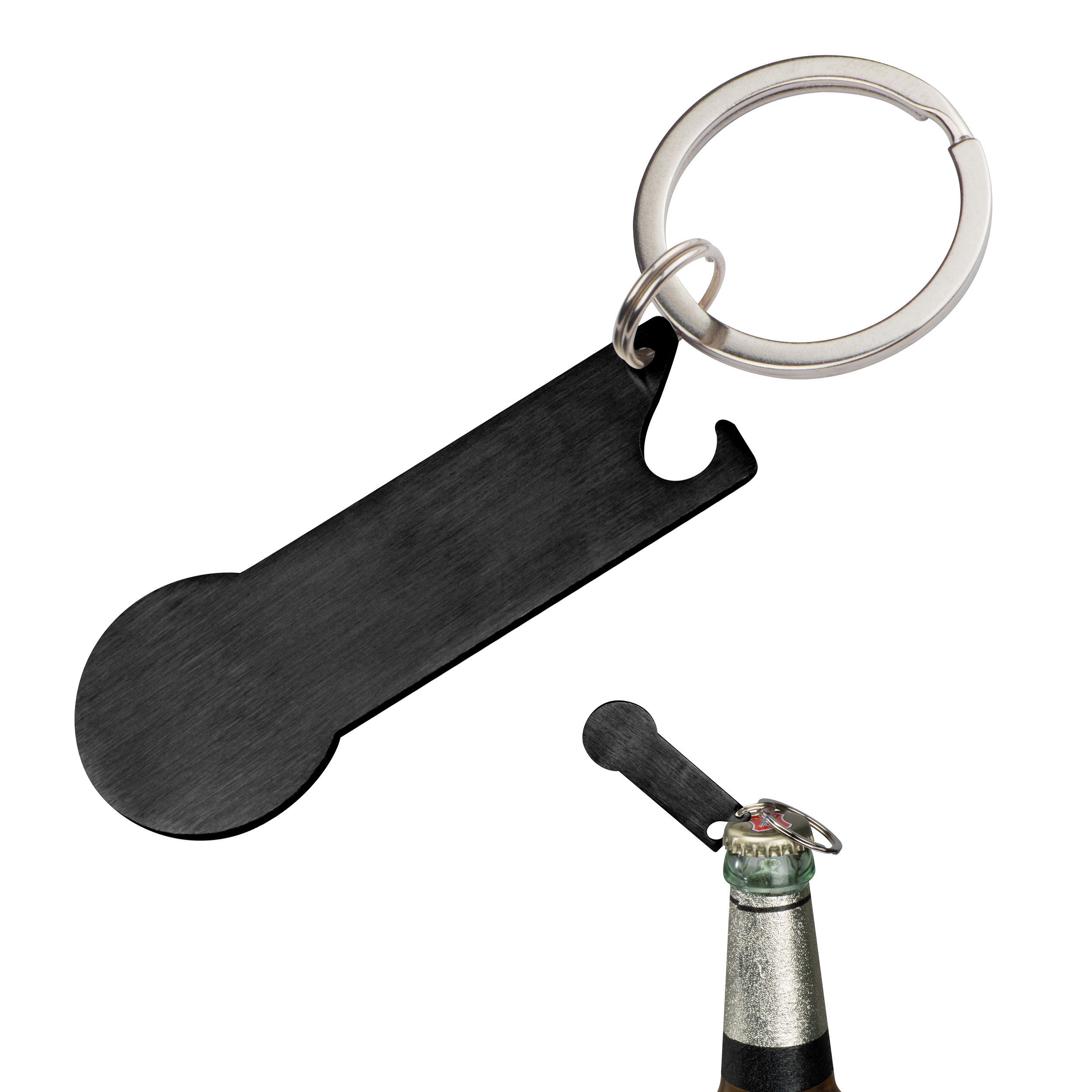 Schlüsselanhänger mit Einkaufschip Stickit - schwarz-139