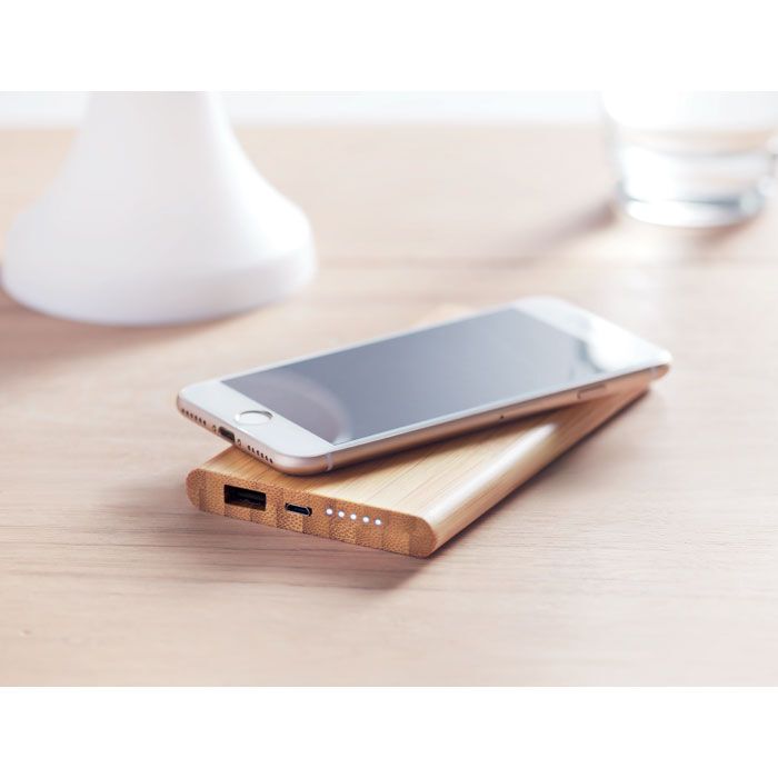 Induktive Powerbank Bambus ARENA - holz-420