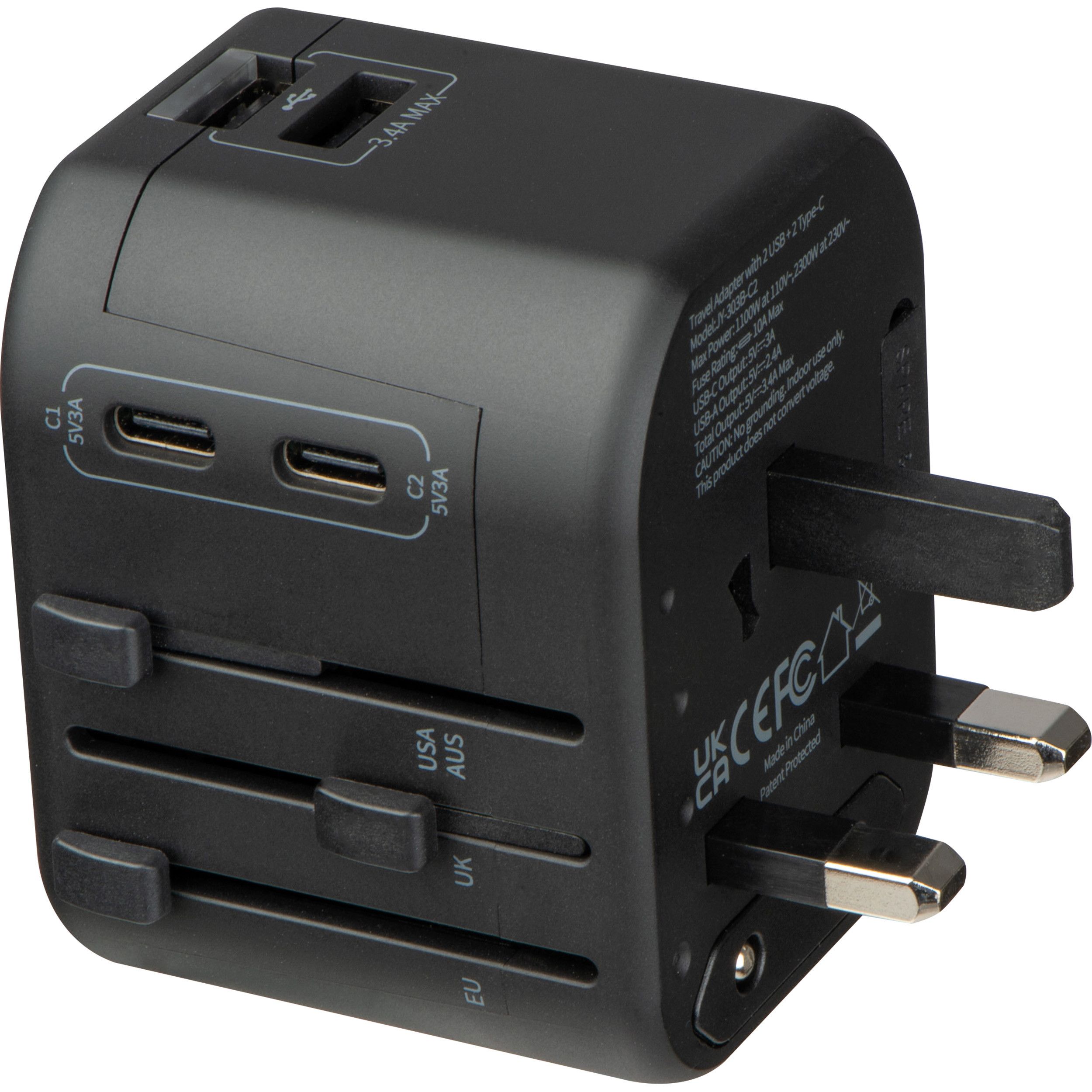 Reiseadapter Maracena - schwarz-997