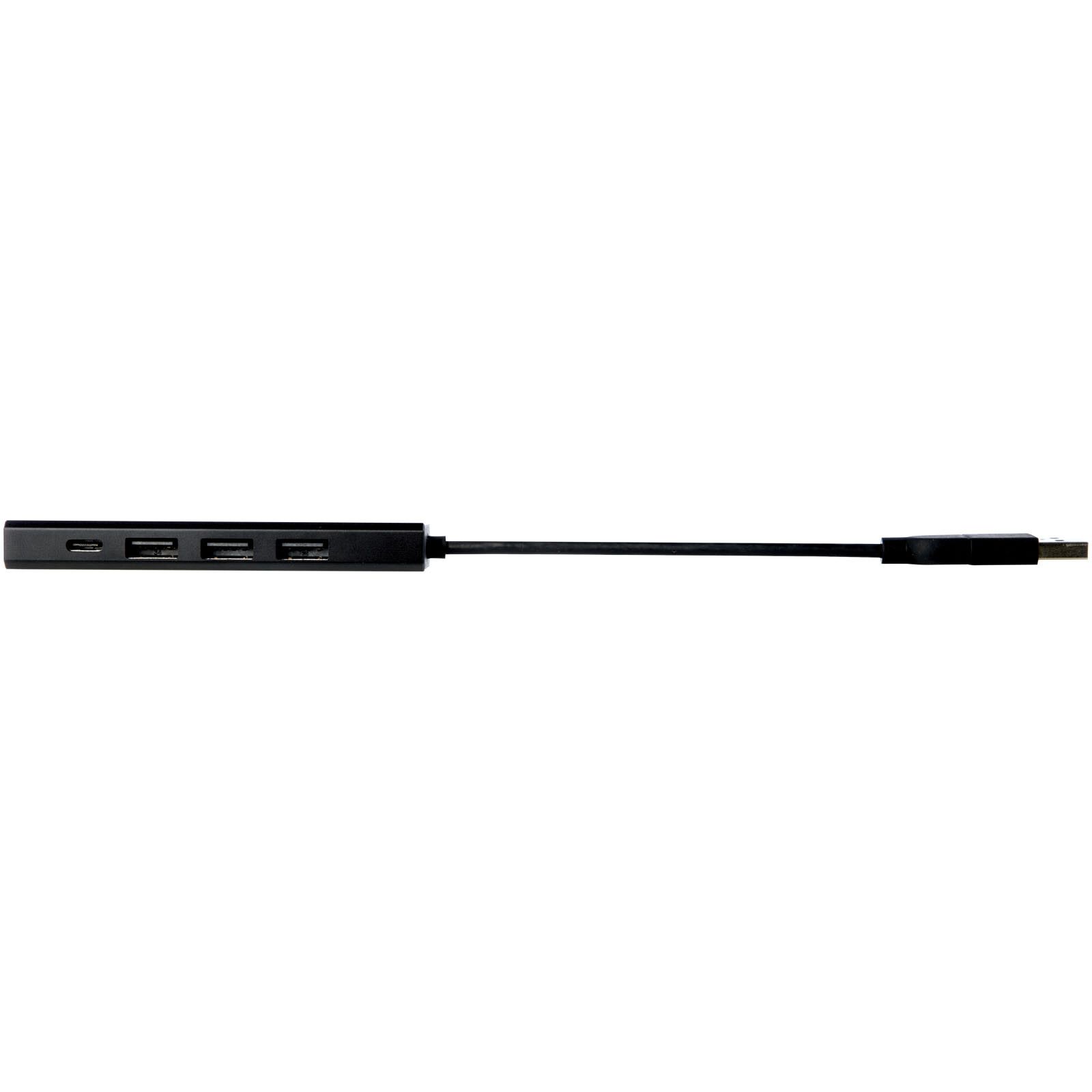 Rise USB 2.0 Hub aus recyceltem RCS Aluminium - schwarz-957